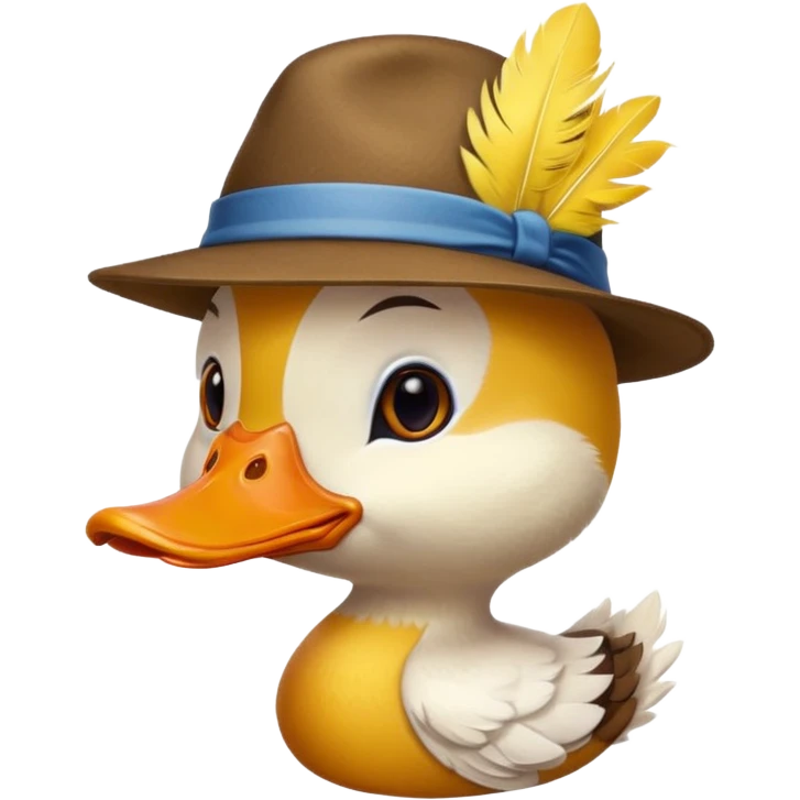 duck wearing a hat emoji