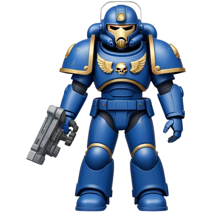 Space Marine warrior with power armor and helmet emoji