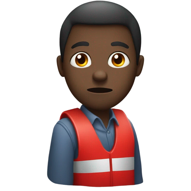dark skinned man holding breath with stop sign emoji