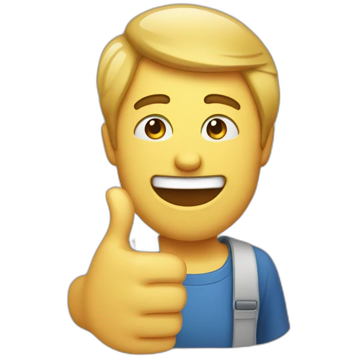 man wink does thumb up hand emoji