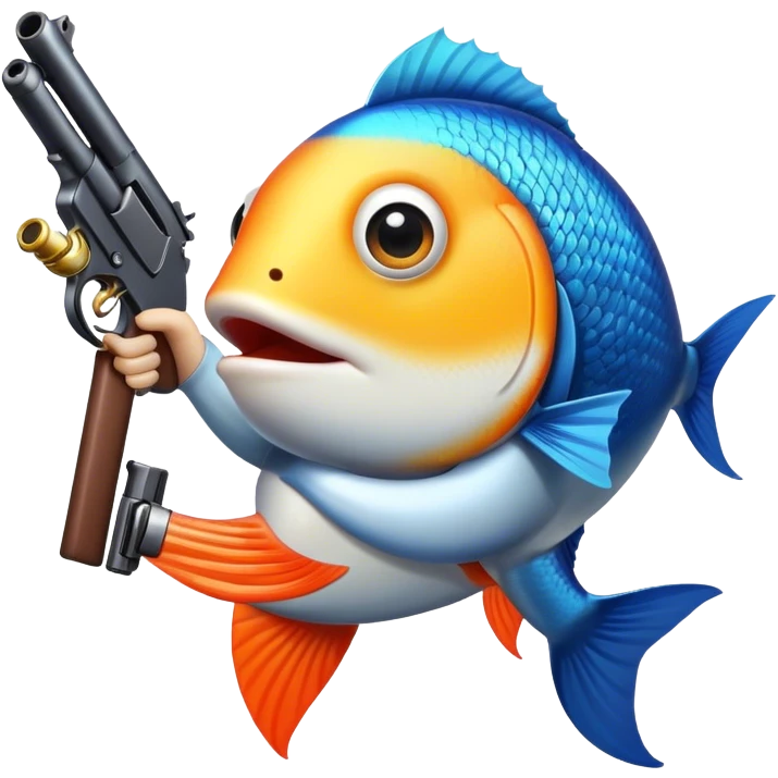 Fish with gun emoji