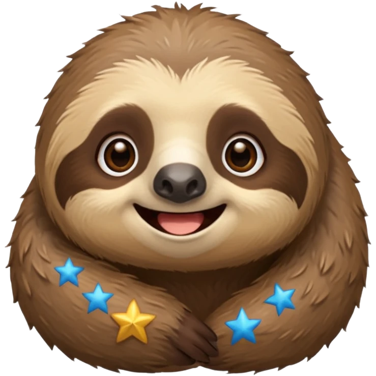 Perezoso que los ojos serán estrellas y este sonriendo  emoji