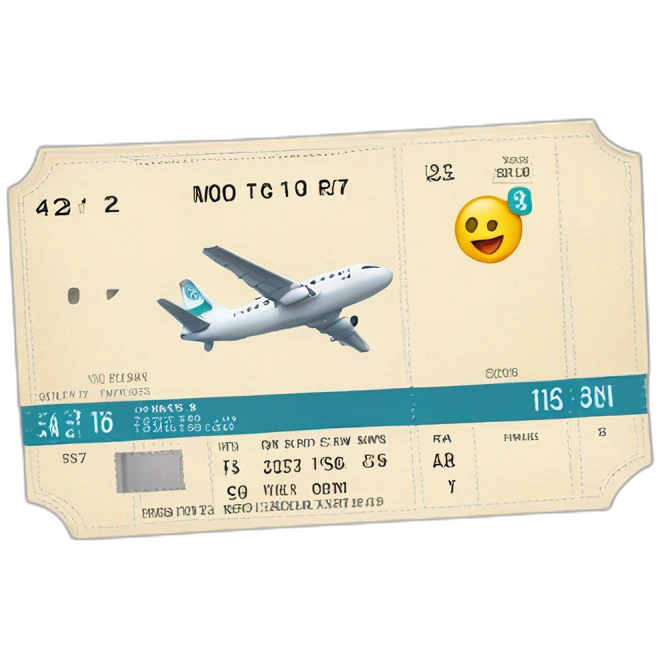 flight paper ticket with number on it boarding pass emoji