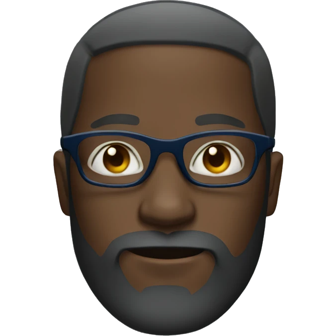 Dark-skin man, with beard and blue glasses emoji