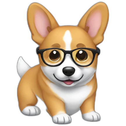 Corgy with glasses and shirt emoji