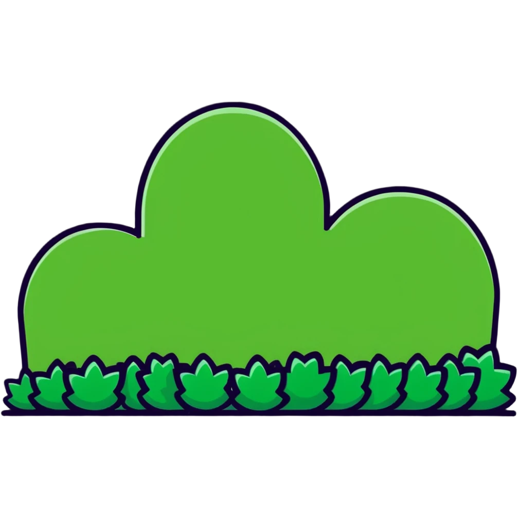 hedge bush trimmed into shape emoji