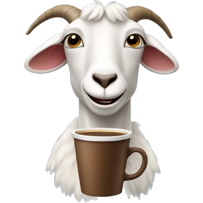 Goat with a coffee emoji