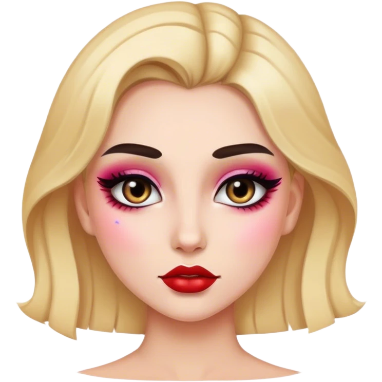 A girl with makeup emoji