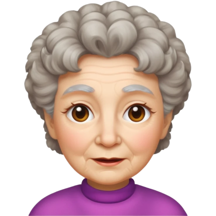 grandma with furry hair emoji
