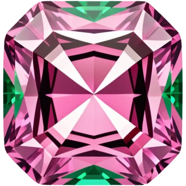 pink and green diamond shape  emoji