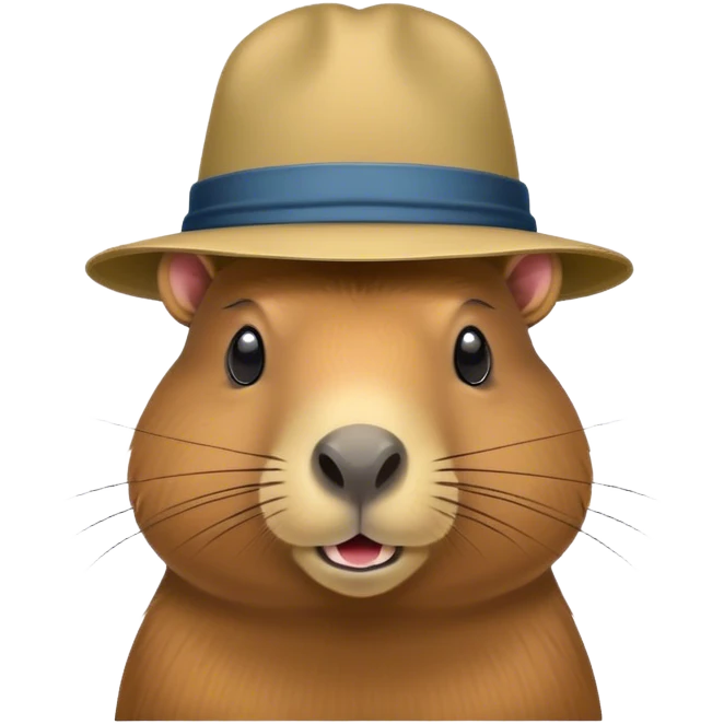 A cabybara with a hat emoji
