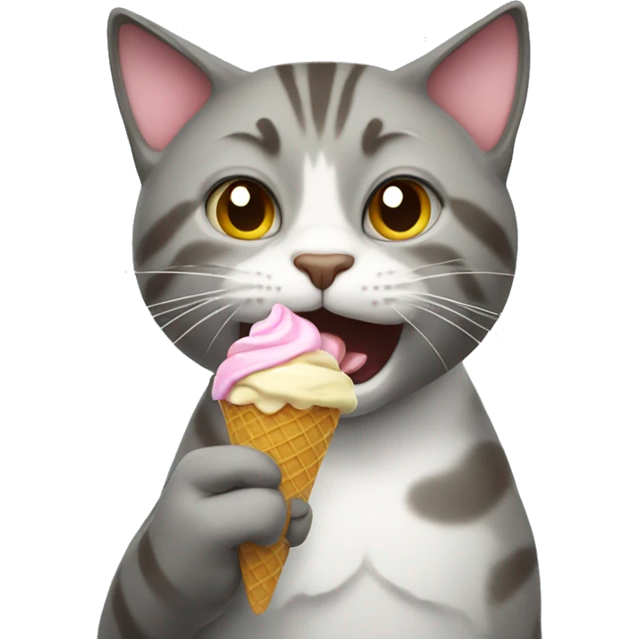 Cat eating ice cream  emoji