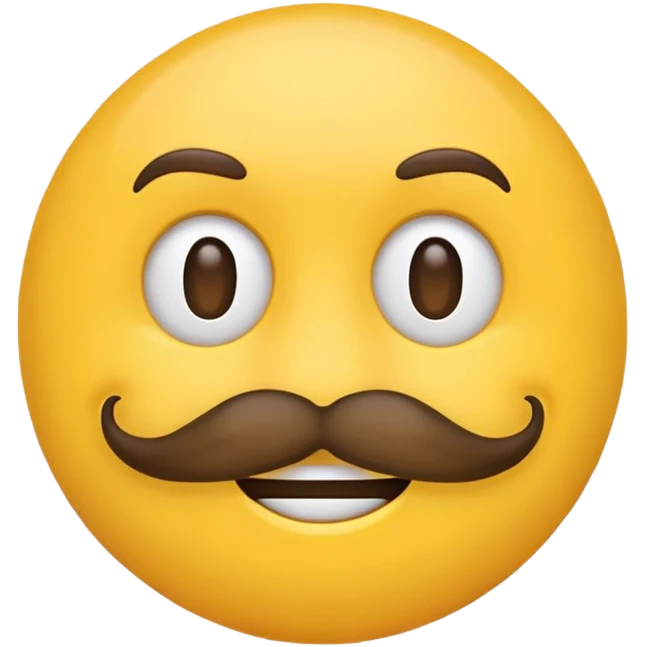 Normal emoji with moustache emoji