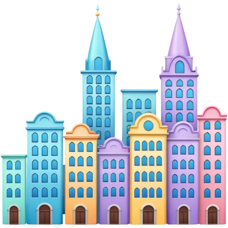 Colorful shiny pastel buildings emoji