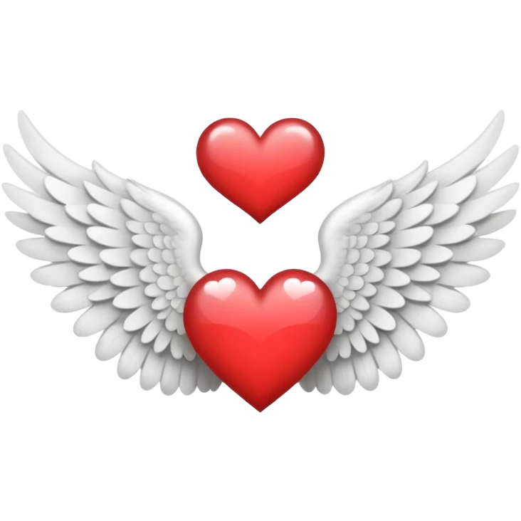 Hearts with heart particles on angel wings emoji