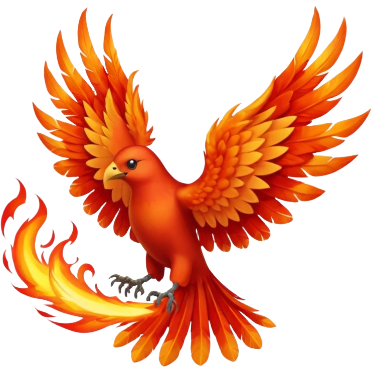 Phoenix force from marvel in a shape of flame bird towards screen with spread wings emoji