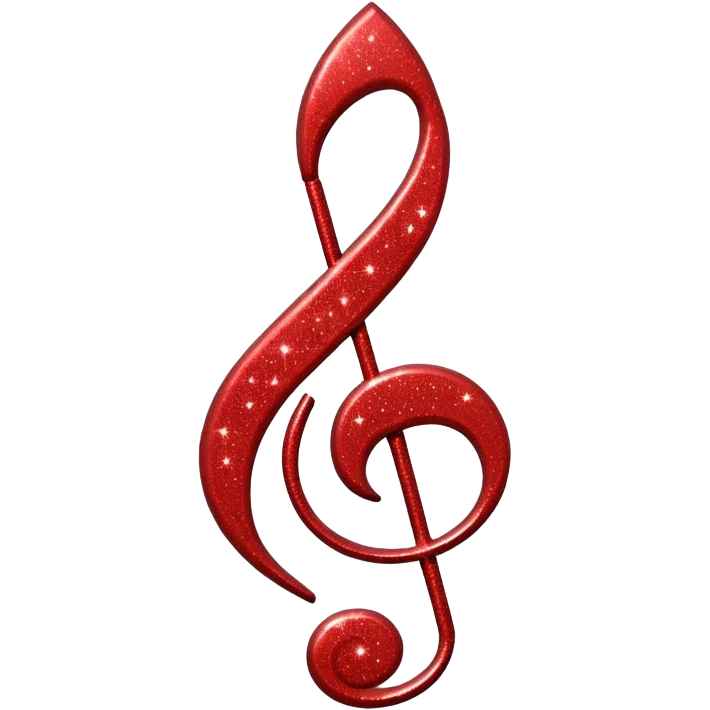 red glitter music note emoji