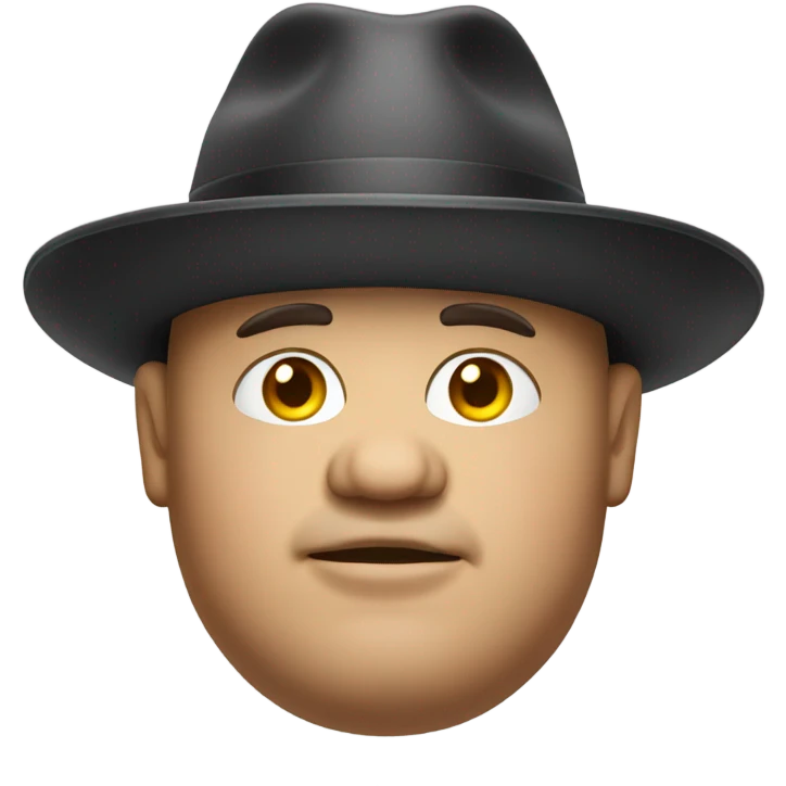 fat man wearing a hat emoji