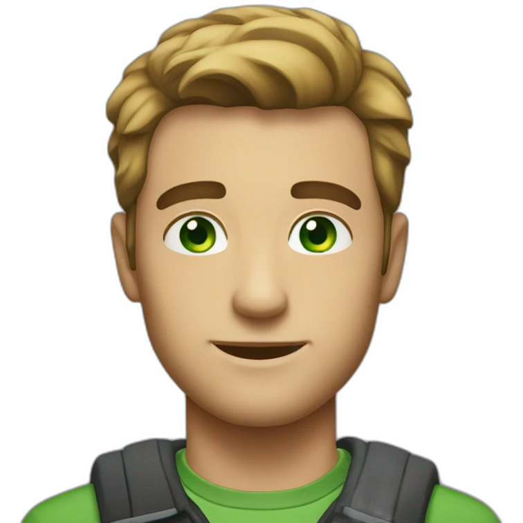Handsome man with green eyes and dimbles emoji