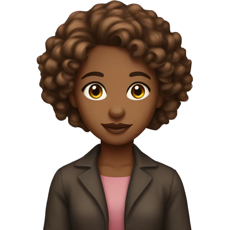 Brown girl with curly dark brown hair amber hazel eyes relator with for sale sign  emoji