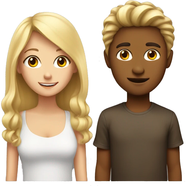 Blonde Girl whit an Brown Haie Boy emoji