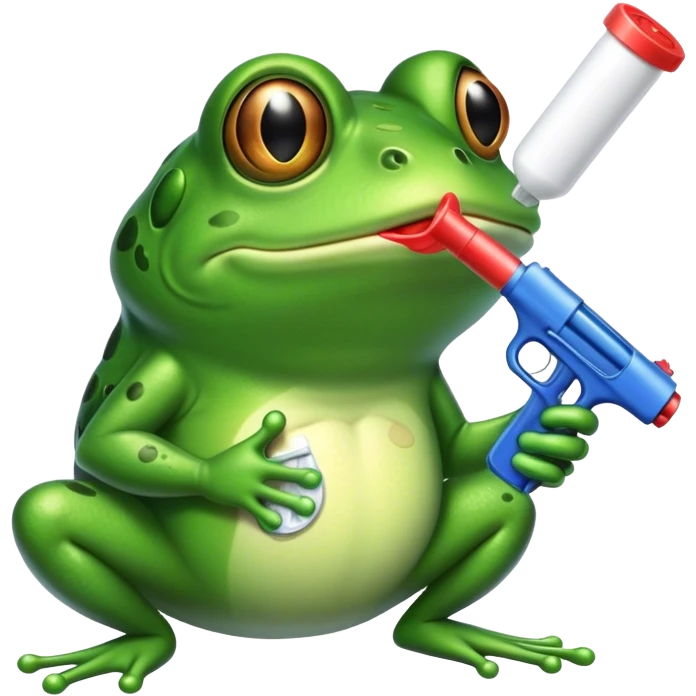 frog holding a tampon gun in the white house emoji