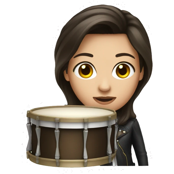 Brunette with drum  emoji