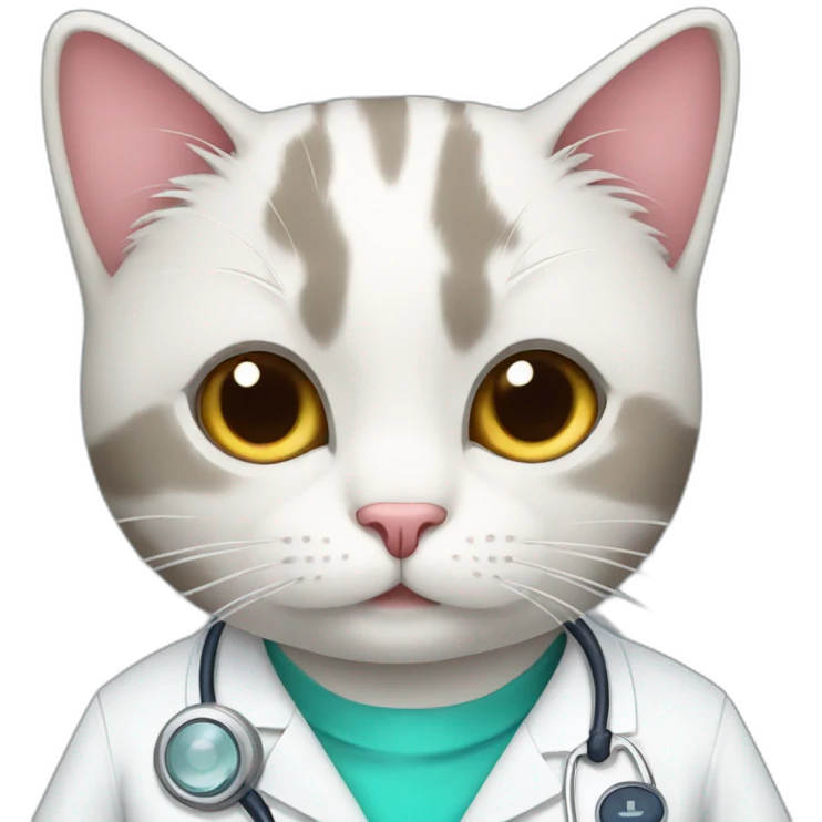 a cat wearing doctor dress emoji