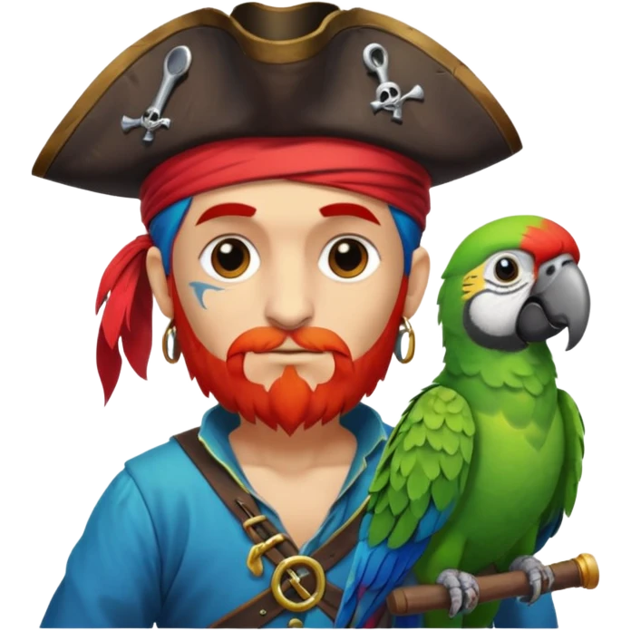 pirate and parrot emoji