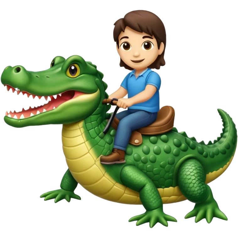 Calvy Barra riding a alligator  emoji