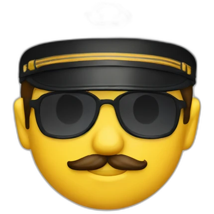 Pilote avion moustachu jeune sans casquette emoji
