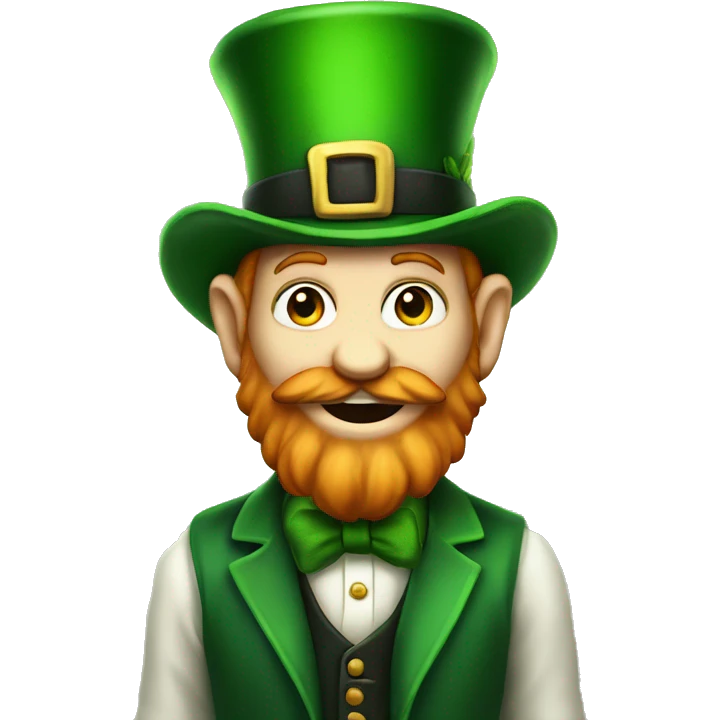 Leprechaun wearing top hat in gas emoji