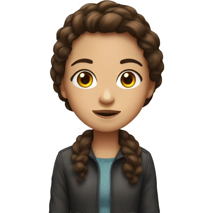 big with brunet haired girl emoji