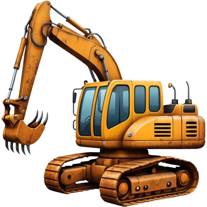 A excavator with four arm and spider legs emoji