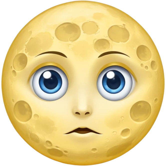Full moon with big blue glaring eyes emoji