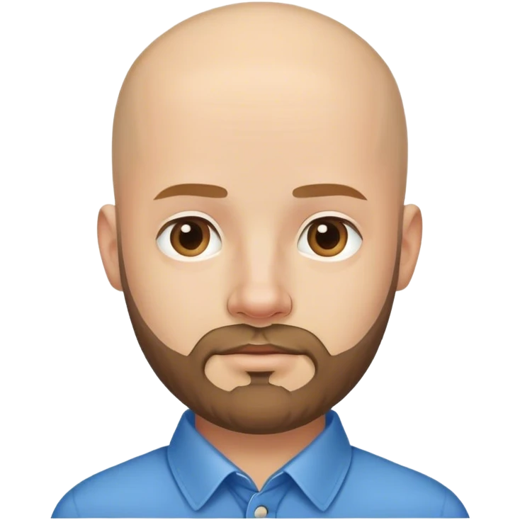 bald man with beard and blue collar shirt  emoji