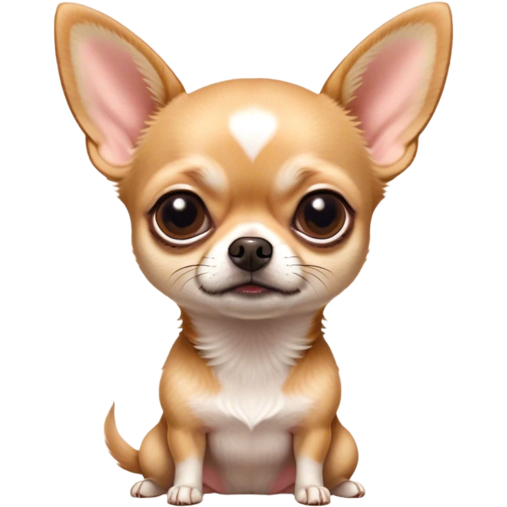 Cinematic Meme-Worthy Grumpy Fawn Short Haired Chihuahua Portrait Emoji, Head held high but eyes filled with dramatic disappointment, smooth fawn fur with a sleek finish, deeply furrowed brow forming an unmistakable scowl, floppy ears slightly angled back in disapproval, piercing dark eyes glaring with pure exasperation, Simplified yet hilariously over-exaggerated features, highly detailed, glowing with an aura of supreme annoyance, high shine, exhausted yet judgmental, stylized with an almost regal pettiness, bright but brooding, soft glowing outline, capturing the essence of a pup that has seen it all and is thoroughly unimpressed, so meme-worthy it feels like it could instantly become the next viral sensation of grumpiness! emoji