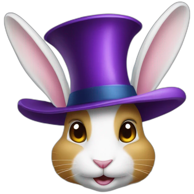 Lapin qui sort d’un chapeau de magicien emoji