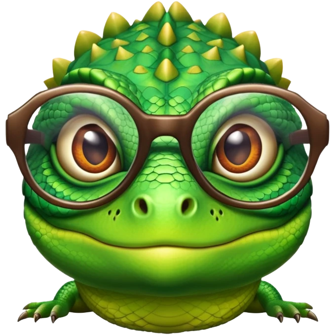 Lizzard with glasses emoji
