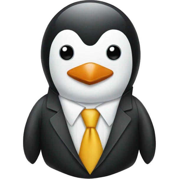 Penguin with a tie emoji