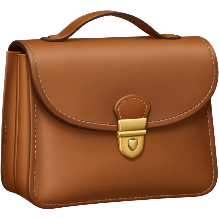 Brown Cosmetic Bag with cosmetics emoji