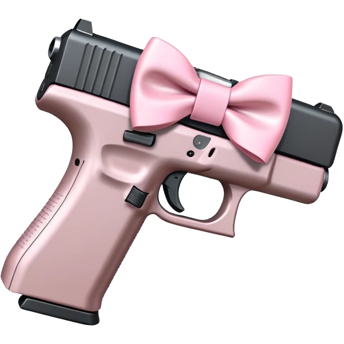 Glock with pale pink bow emoji