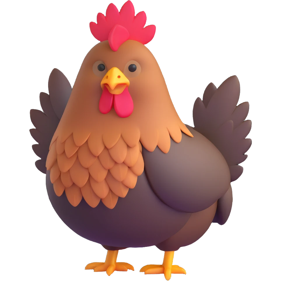 cute hen with fluffy feathers emoji