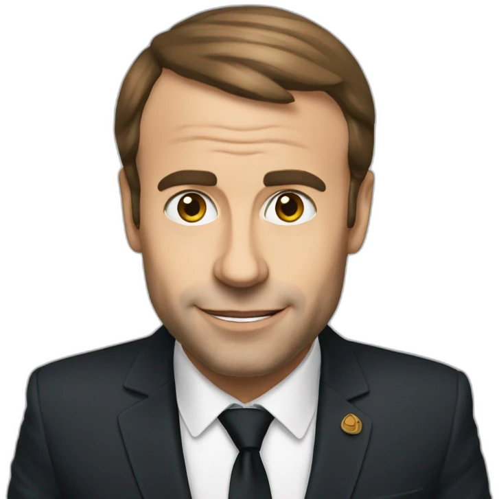 Macron avec un café emoji