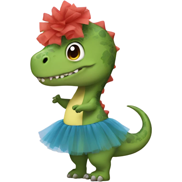 dinosaur with tutu emoji