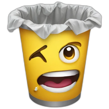 trash open mouth with brain emoji