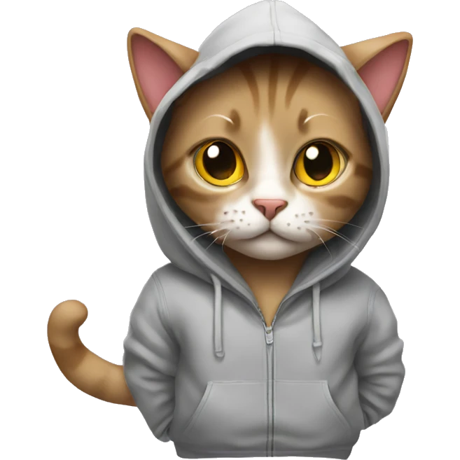 cat wearing a hoodie  emoji