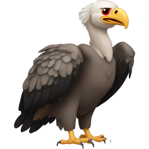 Vulture with red neck and open wings emoji