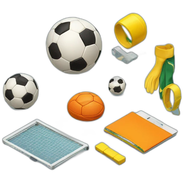 isometric soccer accesories emoji