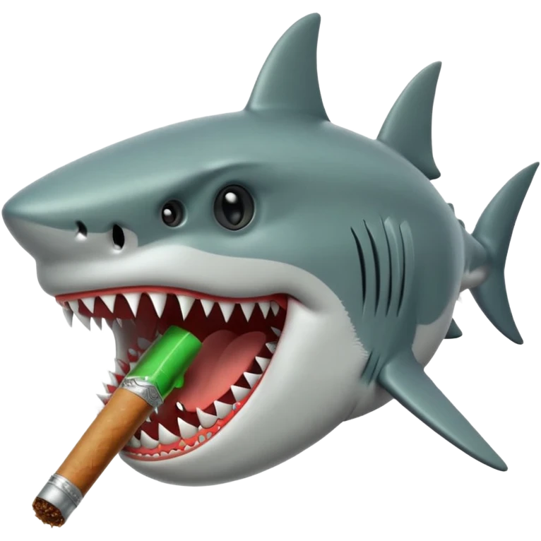 Shark face with a blunt in its mouth emoji